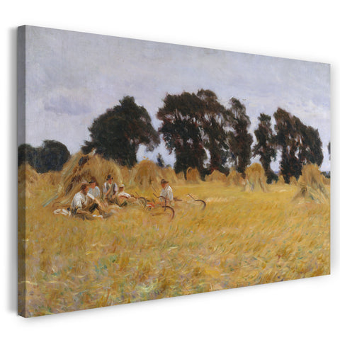 Leinwandbild John Singer Sargent - Getreidemäher, die in einem Weizen-Feld rasten