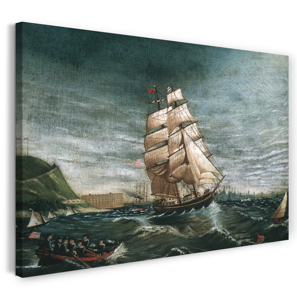 Leinwandbild ca. 1890 - Schiff im Hafen von New York