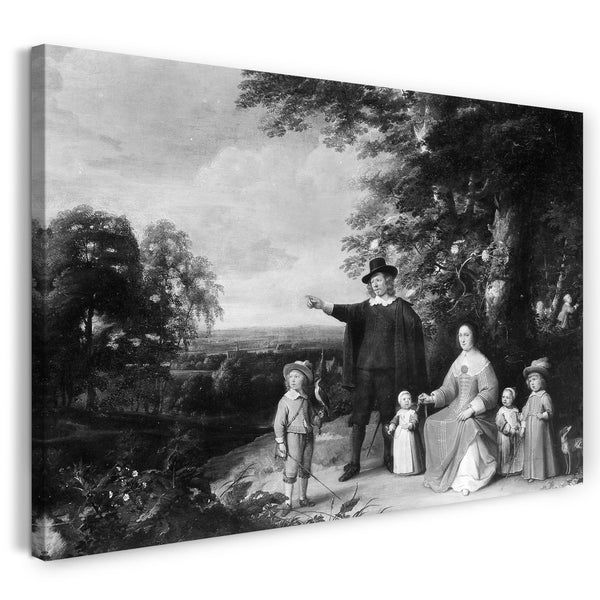Leinwandbild Jacques d'Arthois - Familiengruppe in einer Landschaft