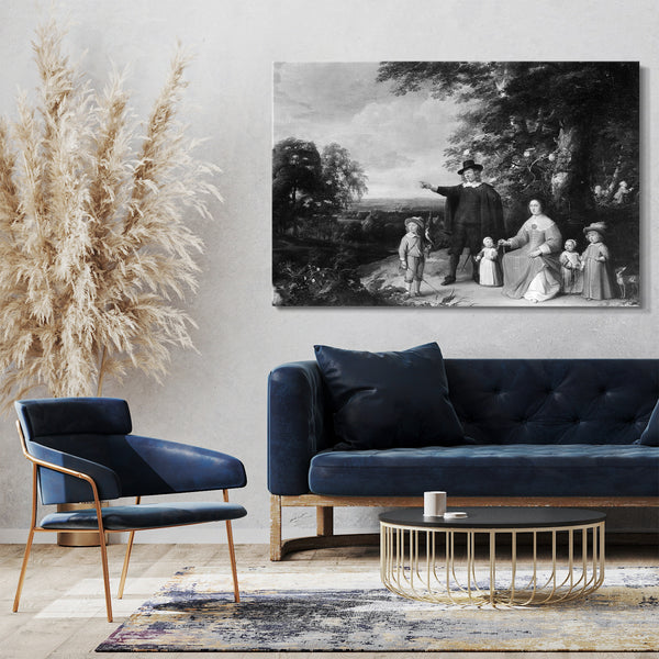 Leinwandbild Jacques d'Arthois - Familiengruppe in einer Landschaft