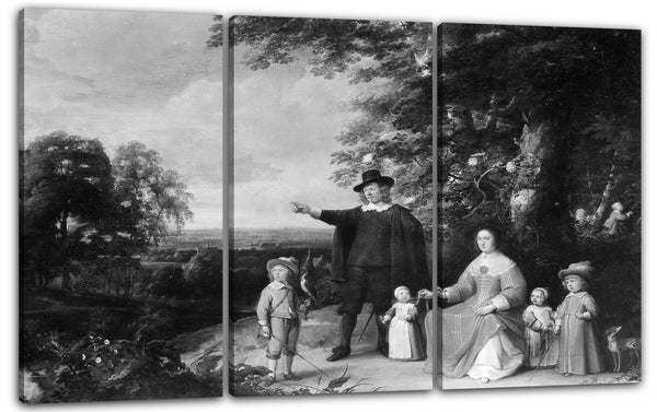 Leinwandbild Jacques d'Arthois - Familiengruppe in einer Landschaft