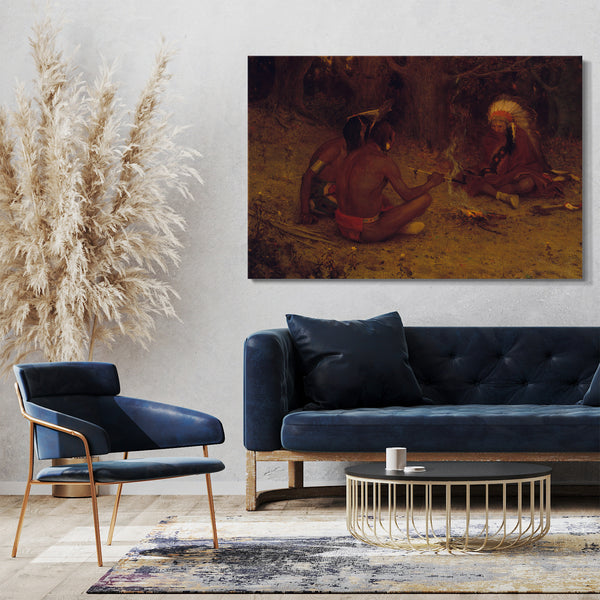 Leinwandbild Eanger Irving Couse - Die Friedenspfeife