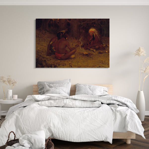 Leinwandbild Eanger Irving Couse - Die Friedenspfeife