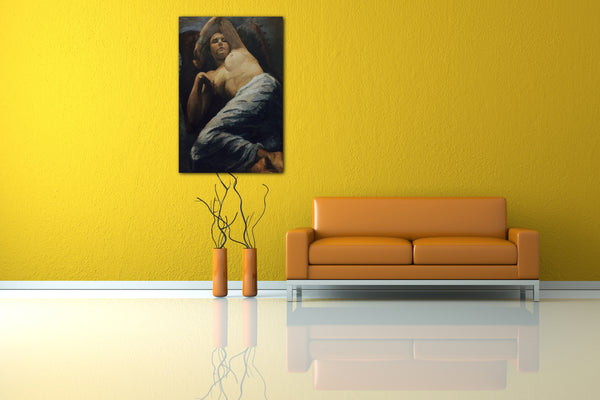 Top-Angebot Kunstdruck Jean Marchand - Liegende Figur Leinwand auf Keilrahmen gespannt