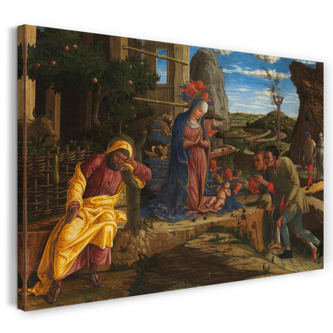 Top-Angebot Kunstdruck Andrea Mantegna - Die Anbetung der Hirten Leinwand auf Keilrahmen gespannt