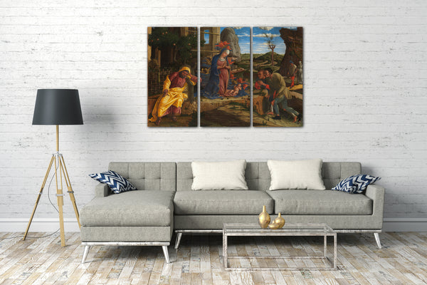 Top-Angebot Kunstdruck Andrea Mantegna - Die Anbetung der Hirten Leinwand auf Keilrahmen gespannt