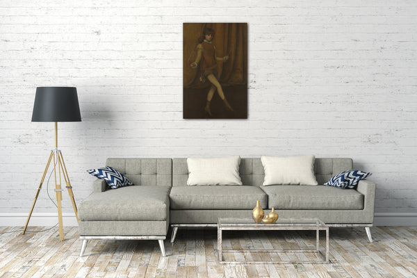 Top-Angebot Kunstdruck James McNeill Whistler - Harmonie in Gelb und Gold: Die Gold-Mädchen Connie Gilchrist Leinwand auf Keilrahmen gespannt