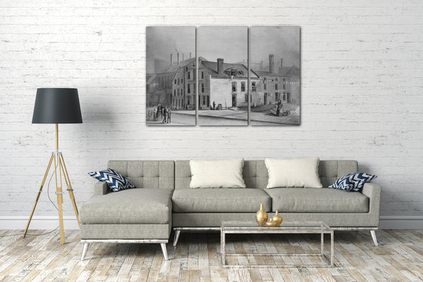 Top-Angebot Kunstdruck F. A. Mead - Alte Brauerei, Five Points Mission, New York Leinwand auf Keilrahmen gespannt