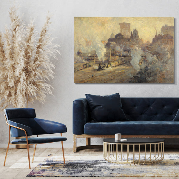 Top-Angebot Kunstdruck Colin Campbell Cooper - Grand Central-Bahnhofstation Leinwand auf Keilrahmen gespannt