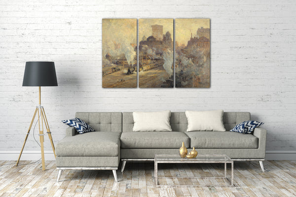 Top-Angebot Kunstdruck Colin Campbell Cooper - Grand Central-Bahnhofstation Leinwand auf Keilrahmen gespannt