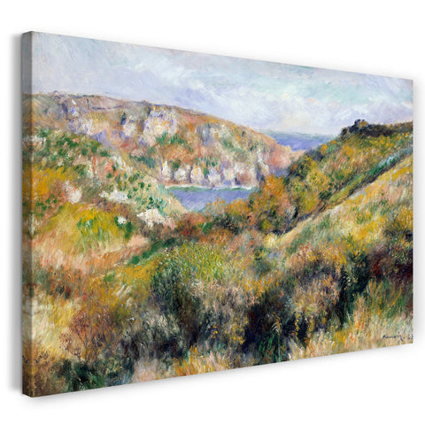 Top-Angebot Kunstdruck Auguste Renoir - Hügel um die Bucht von Moulin Huet, Guernsey Leinwand auf Keilrahmen gespannt