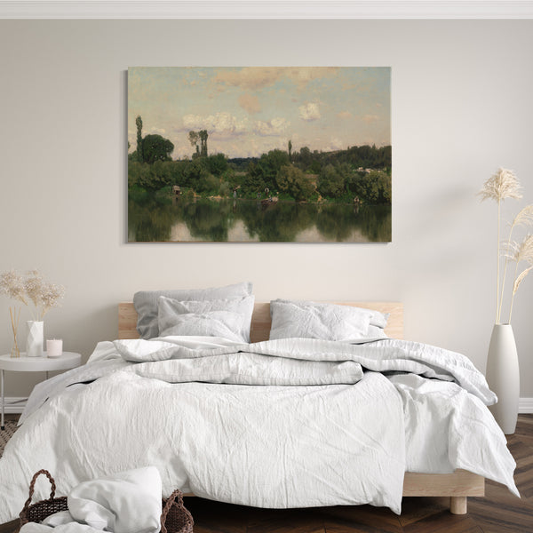 Top-Angebot Kunstdruck Martín Rico y Ortega - Auf der Seine Leinwand auf Keilrahmen gespannt