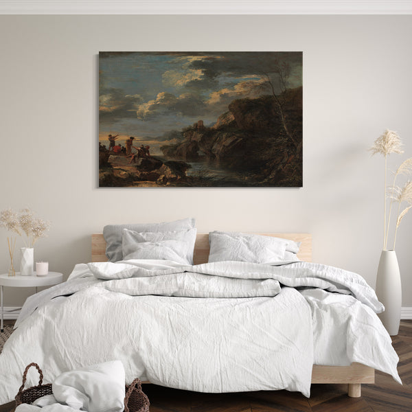 Top-Angebot Kunstdruck Salvator Rosa - Banditen auf einer felsigen Küste Leinwand auf Keilrahmen gespannt