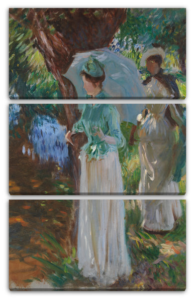 Leinwandbild John Singer Sargent - Zwei Mädchen mit Sonnenschirmen