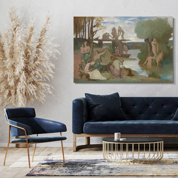 Top-Angebot Kunstdruck Pierre Puvis de Chavannes - Der Fluss Leinwand auf Keilrahmen gespannt