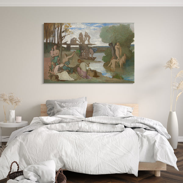 Top-Angebot Kunstdruck Pierre Puvis de Chavannes - Der Fluss Leinwand auf Keilrahmen gespannt