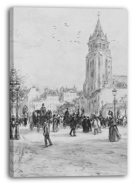 Leinwandbild Jean-François Raffaëlli - Place Saint-Germain-des-Prés, Paris