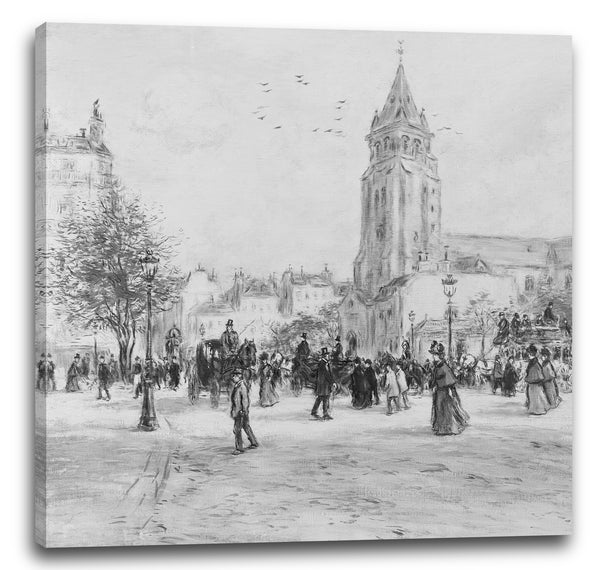 Leinwandbild Jean-François Raffaëlli - Place Saint-Germain-des-Prés, Paris