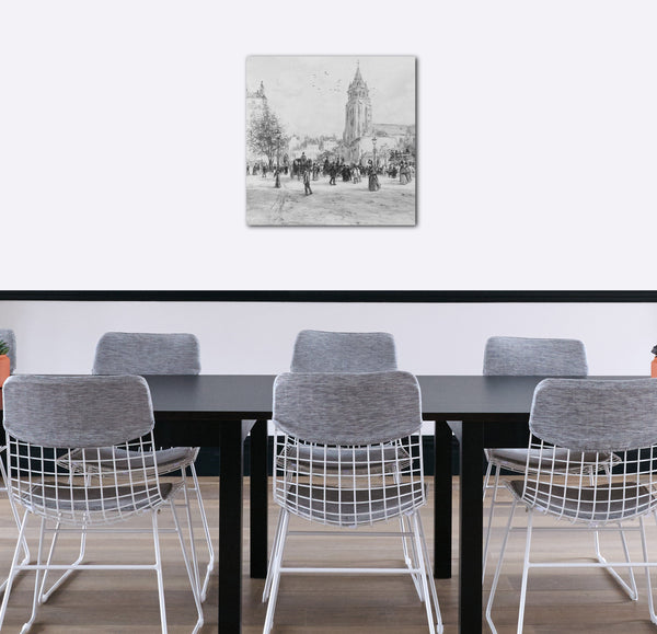 Leinwandbild Jean-François Raffaëlli - Place Saint-Germain-des-Prés, Paris
