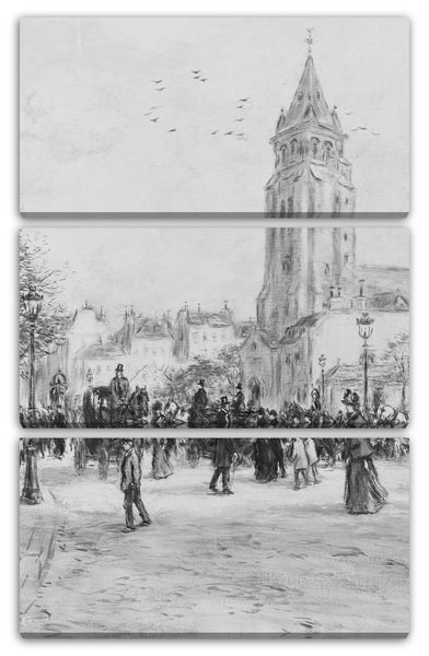 Leinwandbild Jean-François Raffaëlli - Place Saint-Germain-des-Prés, Paris