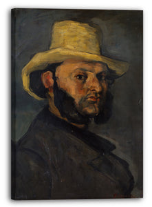 Top-Angebot Kunstdruck Paul Cézanne - Gustave Boyer (geb. 1840) in einem Strohhut Leinwand auf Keilrahmen gespannt