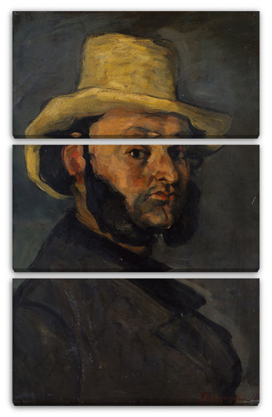 Leinwandbild Paul Cézanne - Gustave Boyer (geb. 1840) in einem Strohhut