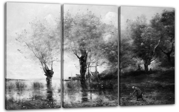 Leinwandbild Camille Corot - Ein Teich in der Picardie