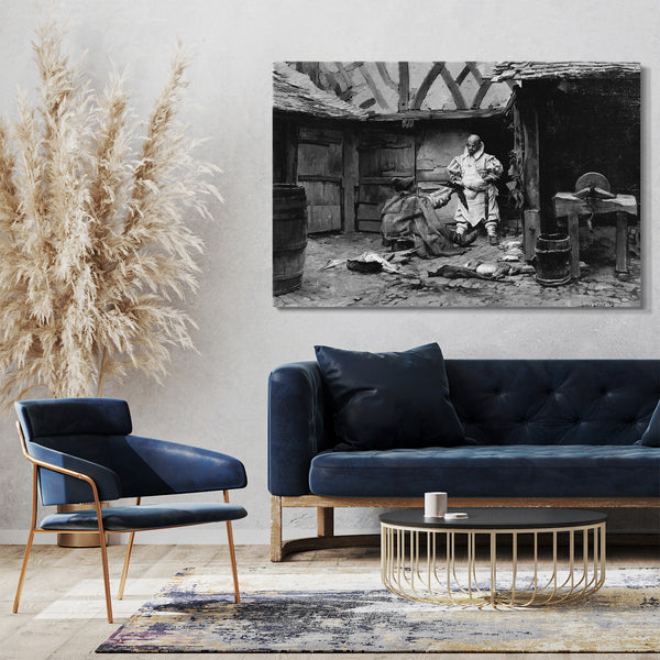 Top-Angebot Kunstdruck Alexandre-Louis Léoir - Das Abendessen aussuchen Leinwand auf Keilrahmen gespannt