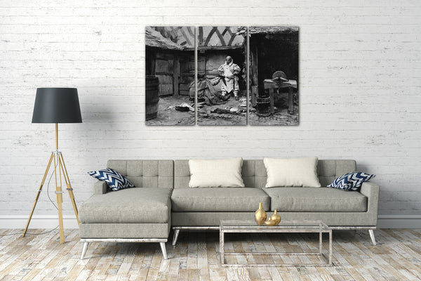 Top-Angebot Kunstdruck Alexandre-Louis Léoir - Das Abendessen aussuchen Leinwand auf Keilrahmen gespannt