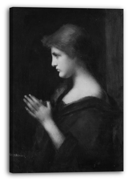 Top-Angebot Kunstdruck Jean-Jacques Henner - Junge betende Frau Leinwand auf Keilrahmen gespannt