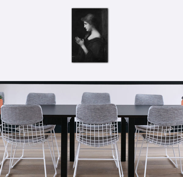 Top-Angebot Kunstdruck Jean-Jacques Henner - Junge betende Frau Leinwand auf Keilrahmen gespannt