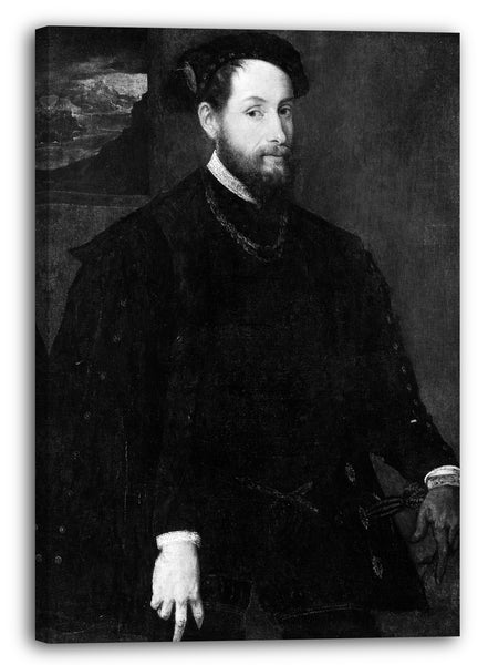 Top-Angebot Kunstdruck Lambert Sustris - Portrait eines Mannes Leinwand auf Keilrahmen gespannt