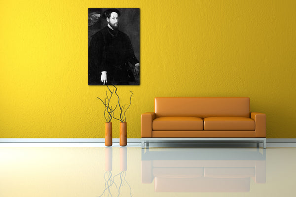 Top-Angebot Kunstdruck Lambert Sustris - Portrait eines Mannes Leinwand auf Keilrahmen gespannt