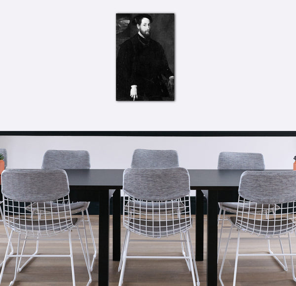 Top-Angebot Kunstdruck Lambert Sustris - Portrait eines Mannes Leinwand auf Keilrahmen gespannt