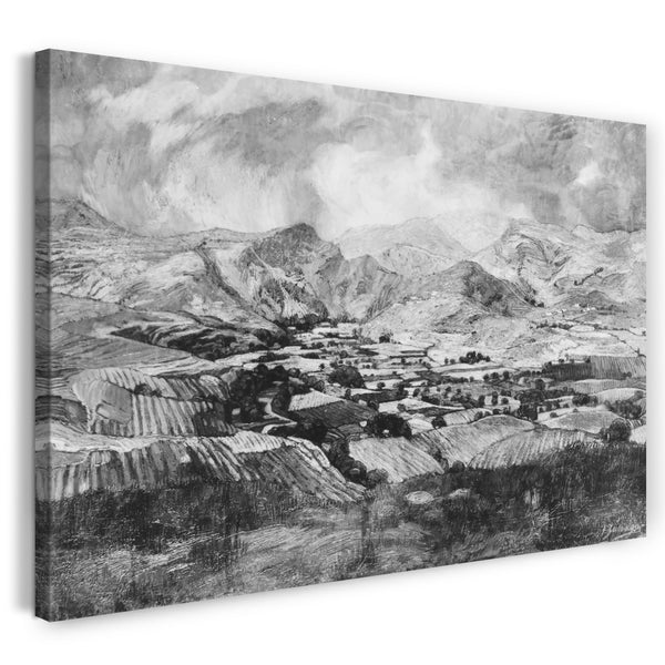 Top-Angebot Kunstdruck Ignacio Zuloaga - Berge von Calatayud Leinwand auf Keilrahmen gespannt