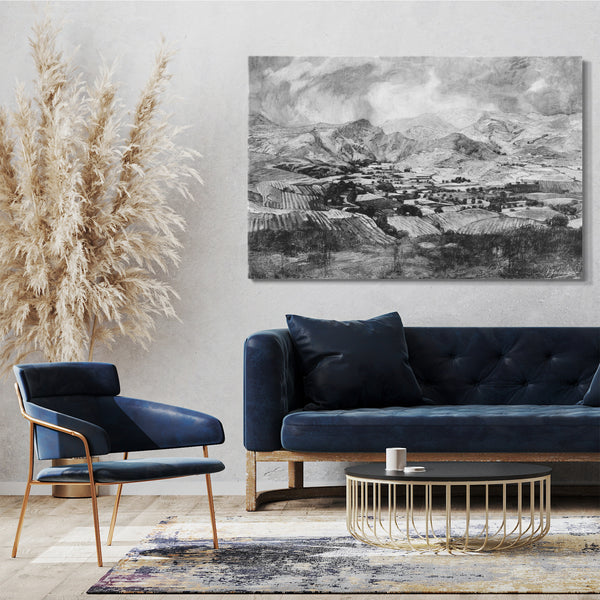 Top-Angebot Kunstdruck Ignacio Zuloaga - Berge von Calatayud Leinwand auf Keilrahmen gespannt