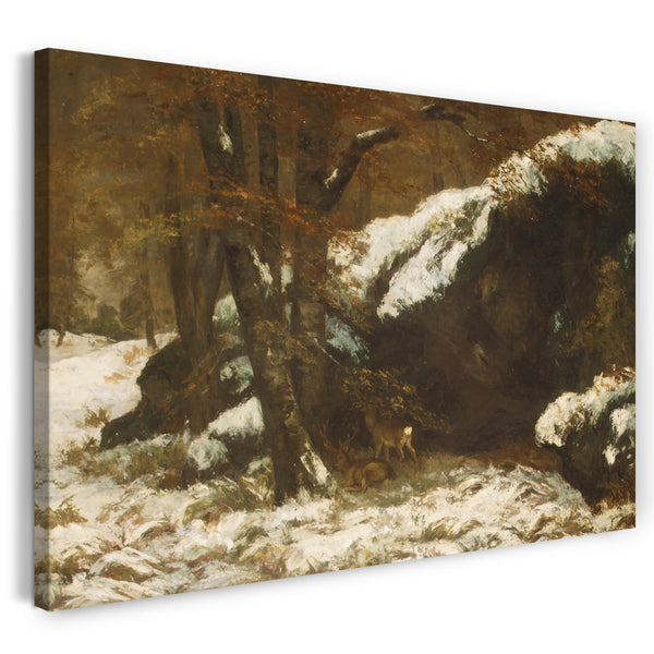 Top-Angebot Kunstdruck Gustave Courbet - Das Reh Leinwand auf Keilrahmen gespannt