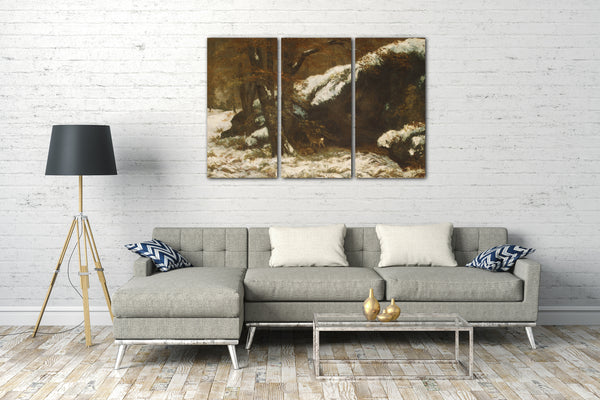 Top-Angebot Kunstdruck Gustave Courbet - Das Reh Leinwand auf Keilrahmen gespannt