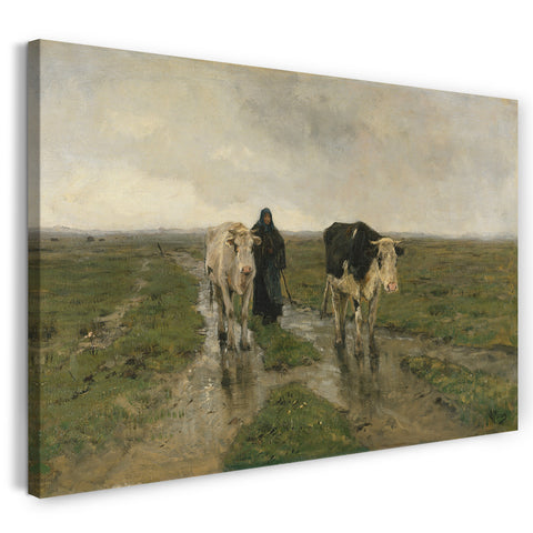 Top-Angebot Kunstdruck Anton Mauve - Den Weideplatz wechseln Leinwand auf Keilrahmen gespannt