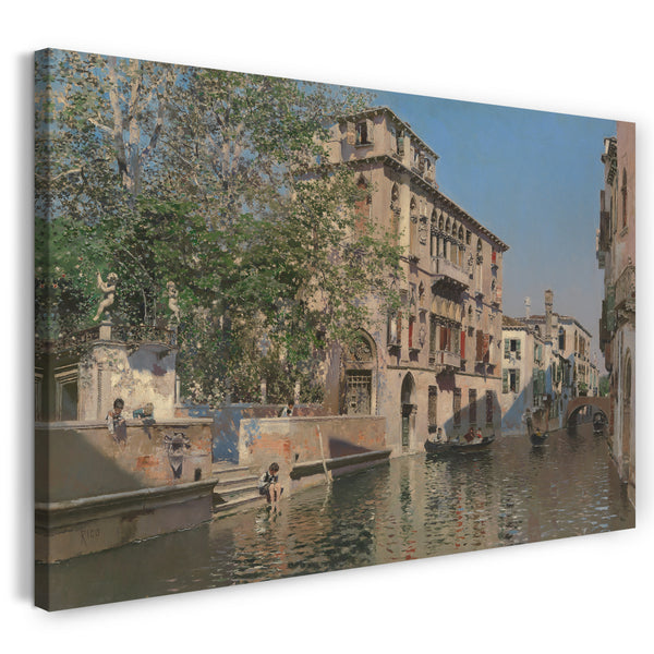 Top-Angebot Kunstdruck Martín Rico y Ortega - Ein Kanal in Venedig Leinwand auf Keilrahmen gespannt