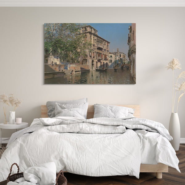 Top-Angebot Kunstdruck Martín Rico y Ortega - Ein Kanal in Venedig Leinwand auf Keilrahmen gespannt