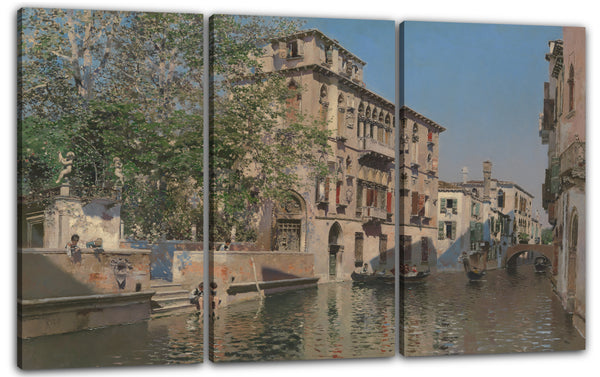 Leinwandbild Martín Rico y Ortega - Ein Kanal in Venedig