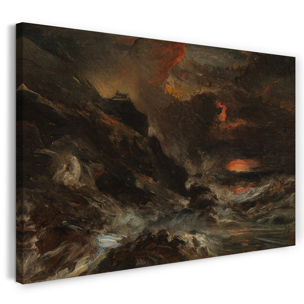 Top-Angebot Kunstdruck Eugène Isabey - Ein Sturm vor der Küste der Normandie Leinwand auf Keilrahmen gespannt