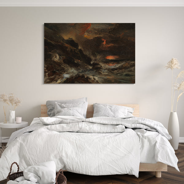 Top-Angebot Kunstdruck Eugène Isabey - Ein Sturm vor der Küste der Normandie Leinwand auf Keilrahmen gespannt