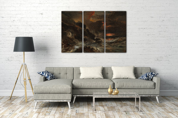 Top-Angebot Kunstdruck Eugène Isabey - Ein Sturm vor der Küste der Normandie Leinwand auf Keilrahmen gespannt