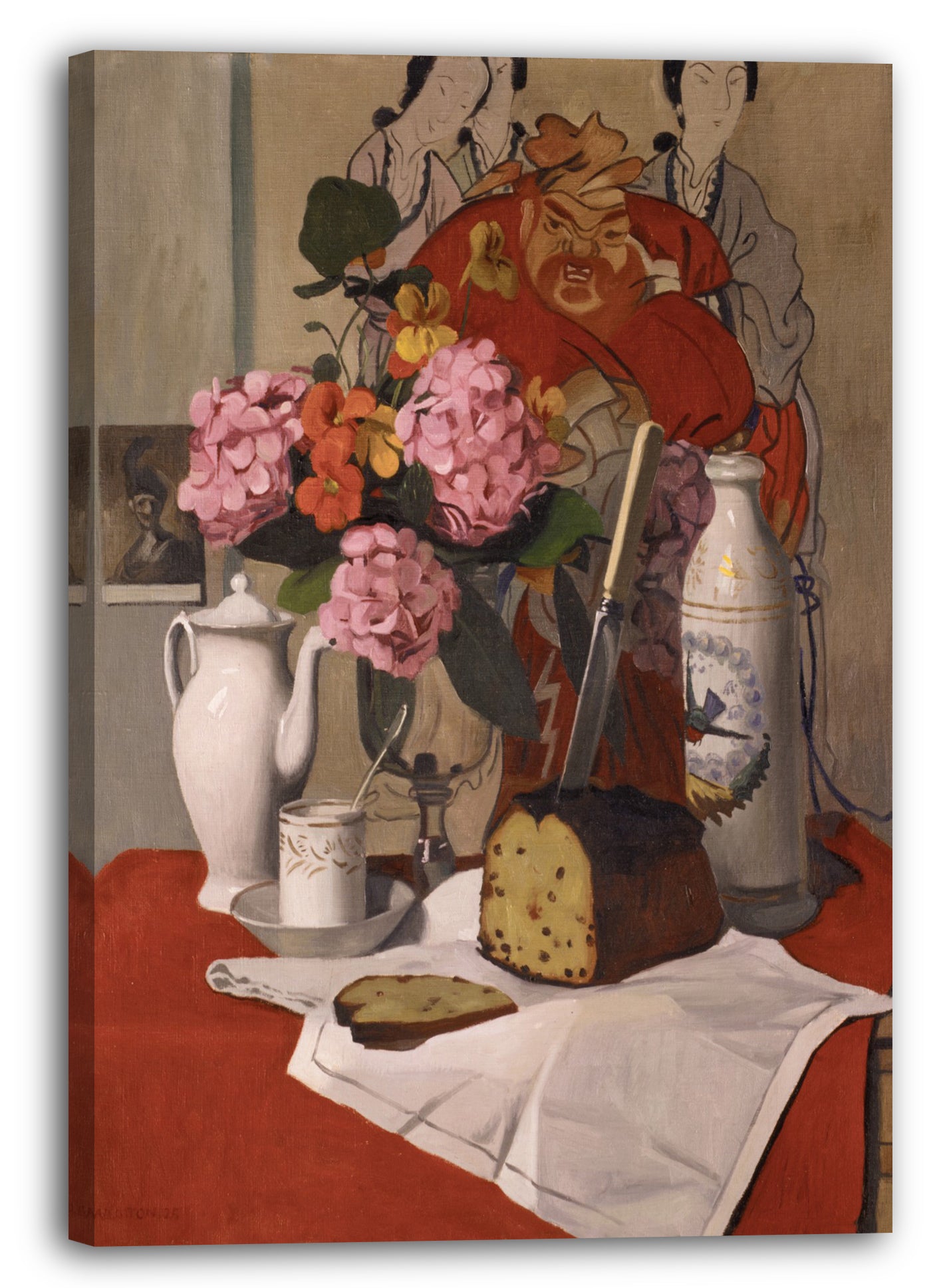 Top-Angebot Kunstdruck Félix Vallotton - Stillleben mit Blumen Leinwand auf Keilrahmen gespannt