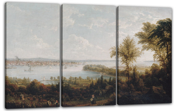 Leinwandbild Robert Havell Jr. - Blick auf die Bucht und die Stadt New York von Weehawken