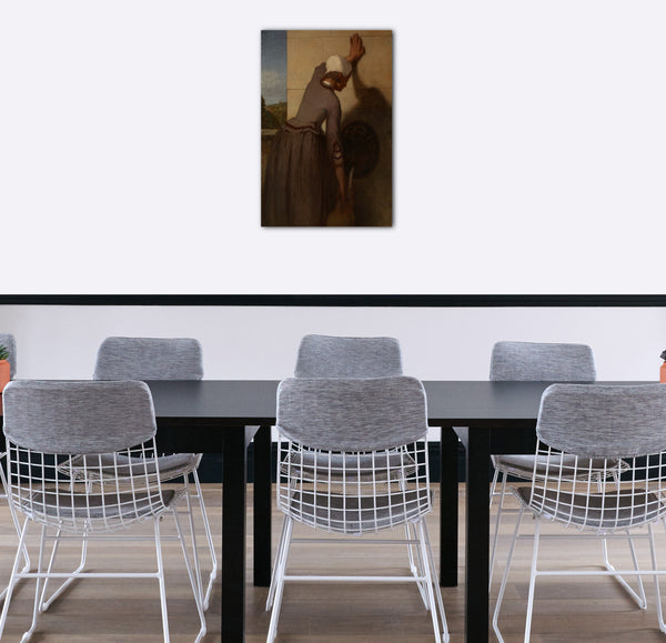 Top-Angebot Kunstdruck William Morris Jagd - Mädchen am Brunnen Leinwand auf Keilrahmen gespannt