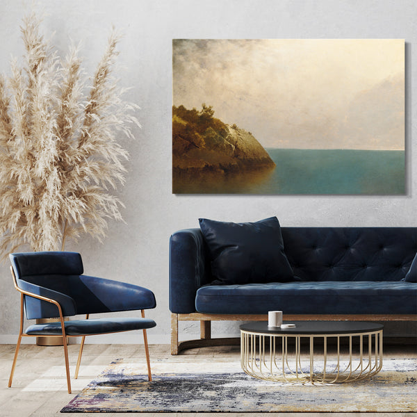 Top-Angebot Kunstdruck John Frederick Kensett - Ein nebeliger Himmel Leinwand auf Keilrahmen gespannt