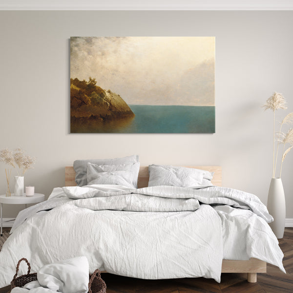 Top-Angebot Kunstdruck John Frederick Kensett - Ein nebeliger Himmel Leinwand auf Keilrahmen gespannt